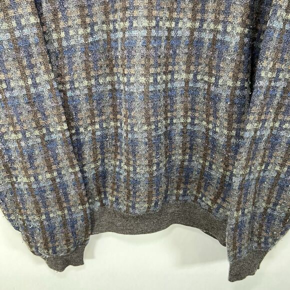Lenor Romano 100% Merino Wool Crewneck Sweater Mens Size Medium Geometric Knit - Picture 3 of 10